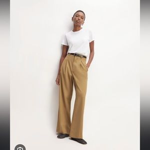 Everlane the italian wool way-high drape pant in camel